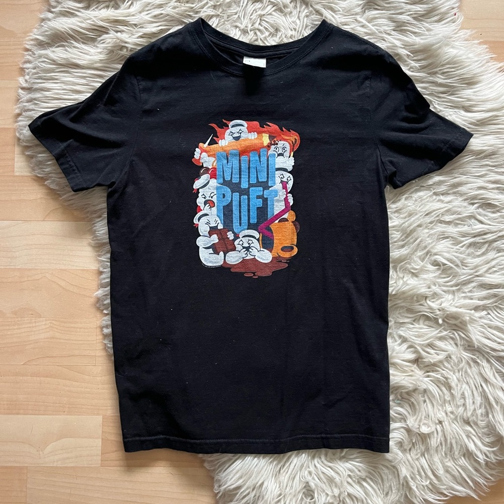 Ghostbusters Kids Black Mini Puft Tee Shirt YM